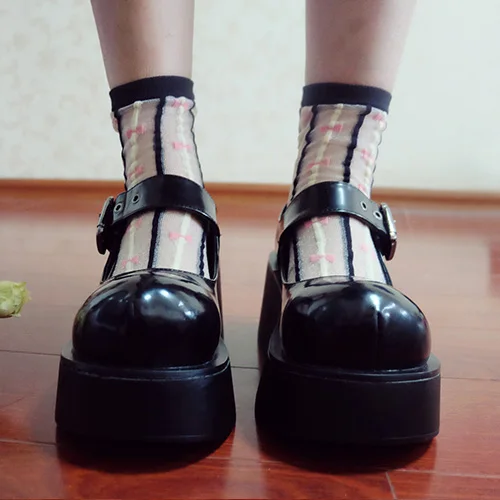 

2018 Autumn New Brand Flats Shoes Woman Doll Head Muffins Thick Bottom Flat Platform Shoes Shallow Buckle Mary Jane Girls Shoes