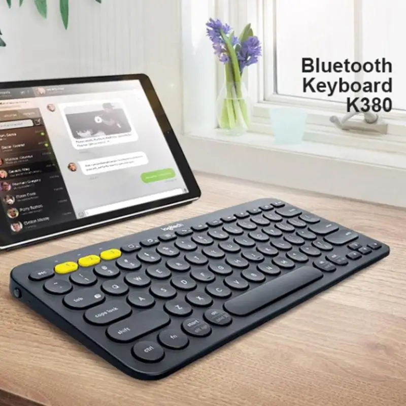  Logitech K380 Multi-Device Bluetooth Wireless Keyboard Ultra Mini Mute for Mac Chrome OS Windows fo