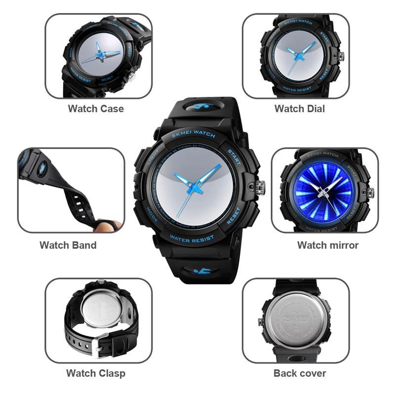 Бренд SKMEI мужские кварцевые часы класса люкс водонепроницаемые светодиодные подсветки электронные мужские наручные ч