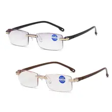 Ультралегкие очки для чтения без оправы, прозрачные линзы, унисекс, против Blu-Ray излучения, компьютерная Пресбиопия, считыватели+ 1,0 до+ 4,0