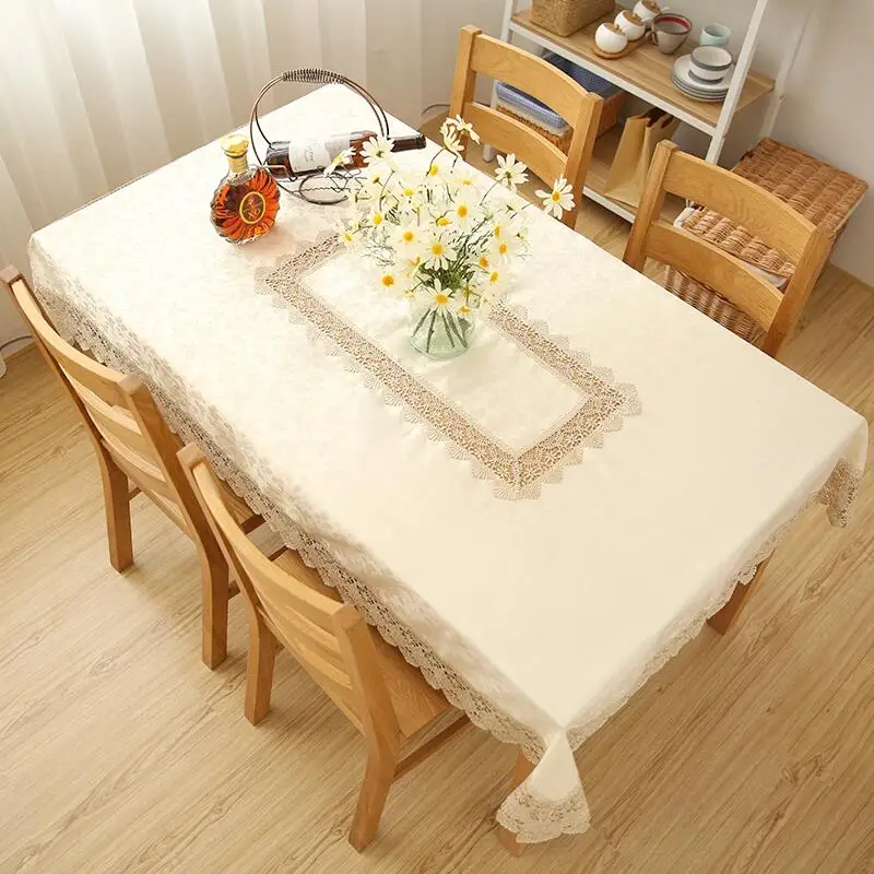  Proud Rose Lace Table Cloth Table Cover Wedding Decoration European Embroidery Tea Table Cloth Lace