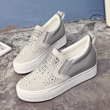 Хороший горный хрусталь Обувь для Для женщин Свадебные Кристалл Bling на плоской платформе зима лето осень на Высоком толстом Брендовая обувь zapatos mujer