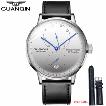 GUANQIN Men watches top brand luxury Automatic Mechanical Watch Casual leather strap sapphire waterproof Analog Wristwatch Mens guanqin new fashion automatic watch top brand luxury mechanical watches men energy display leather calendar waterproof men watch