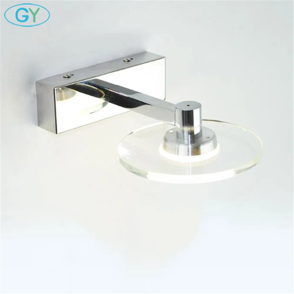الحديثة 5 W AC 85 V-265 V الألومنيوم LED مرآة الجبهة ضوء LED الحمام واضح الكريستال جدار ضوء الدافئة الأبيض بارد الأبيض الغرور مصباح