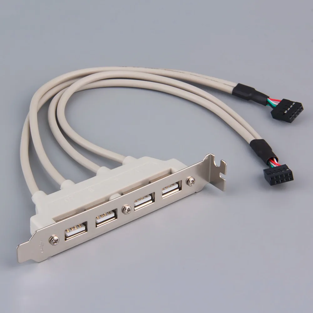 

Easy to Install 4-Port USB2.0 Motherboard WITH Header Rear Panel Expansion Bracket Host Adapter Add On Cards Drop Shipping
