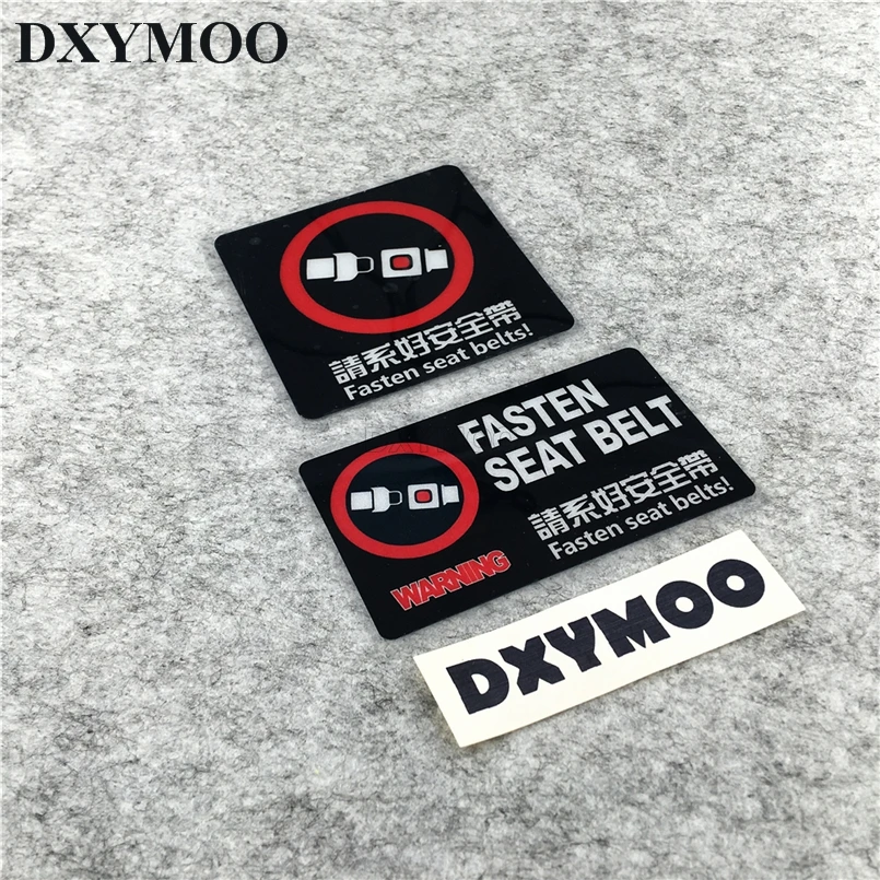 

2PCS Warning SEAT Car Stickers FASTEN SEAT BELT Reflective Motorcycle Helmet Auto Window Vinyl Decals