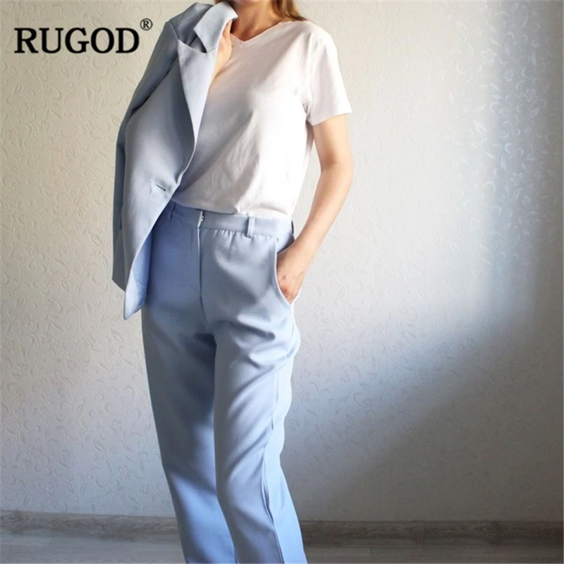 RUGOD/новый комплект блейзеров однотонный простой из двух предметов длинная