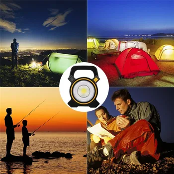 

15W COB LED Portable Floodlight 18650 Waterproof Solar Energy+USB Emergency Spotlight Lamp for Working Camping Hiking Tent Light
