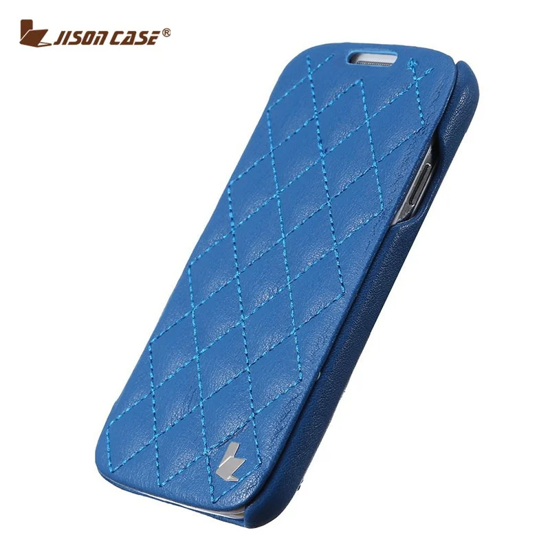Jisoncase Brand Luxury Folio Flip Case For Samsung Galaxy S4 I9500 Fashion Genuine Leather Handmade Anti-dust