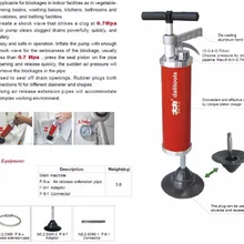 Пневматический очиститель Слива Профессиональный удобный Мощный насос давления туалет ванна труба слива шкаф водосточные трубы канализационный Плунжер очиститель