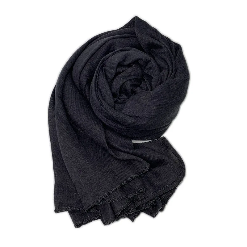 women plain bubble cotton jersey scarf Head hijab wrap solid color headband shawls foulard femme muslim hijabs store - Цвет: 5