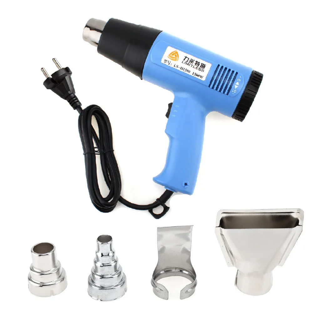 

AC220V Electric Heat Gun EU Plug 1500W Adjustable Air Volume Multifunctional Handheld Hotair Guns + 4Pcs Heat Gun Air Nozzles
