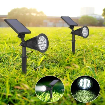 

1/2pcs Solar led spotlights 7 LED solar power garden lamp outdoor waterproof lawn landscape white) light