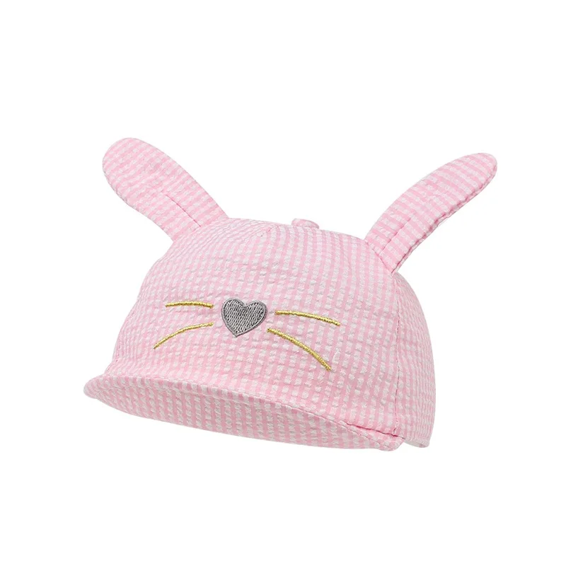 Casual Plaid Baby Cap Cotton Baby Boys Hat Rabbit Ears Baby Hat For Girls Cute Cat Sun Hat Spring Summer New Baby Boy Clothing (26)