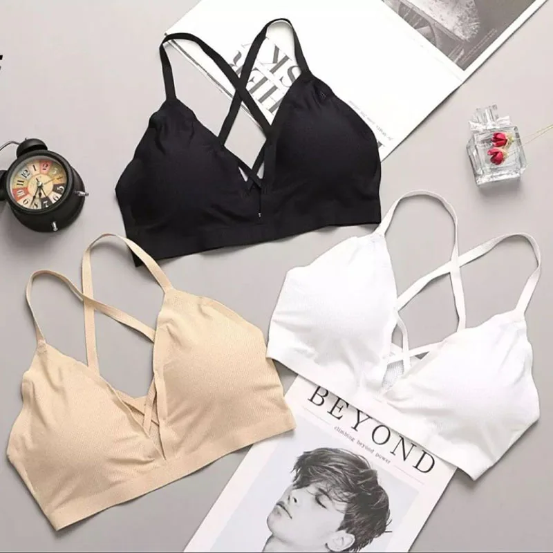 

SP&CITY Bandage Design Seamless Breathable Silicone Bra Summer Women Camisole Suspenders Chest Solid Female Underwear Lingerie