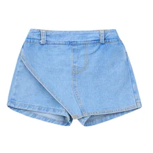 Коллекция года, летняя детская одежда шорты для девочек повседневные однотонные тонкие джинсовые шорты для девочек, юбка для крупных девочек Популярные Шорты защитные штаны