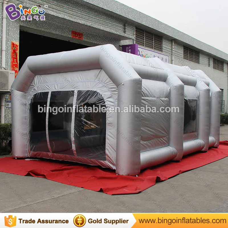  Free Shipping Inflatable Spray Paint Booth with light silver High Quality 6X4X2.7 Meters Aufblasbar