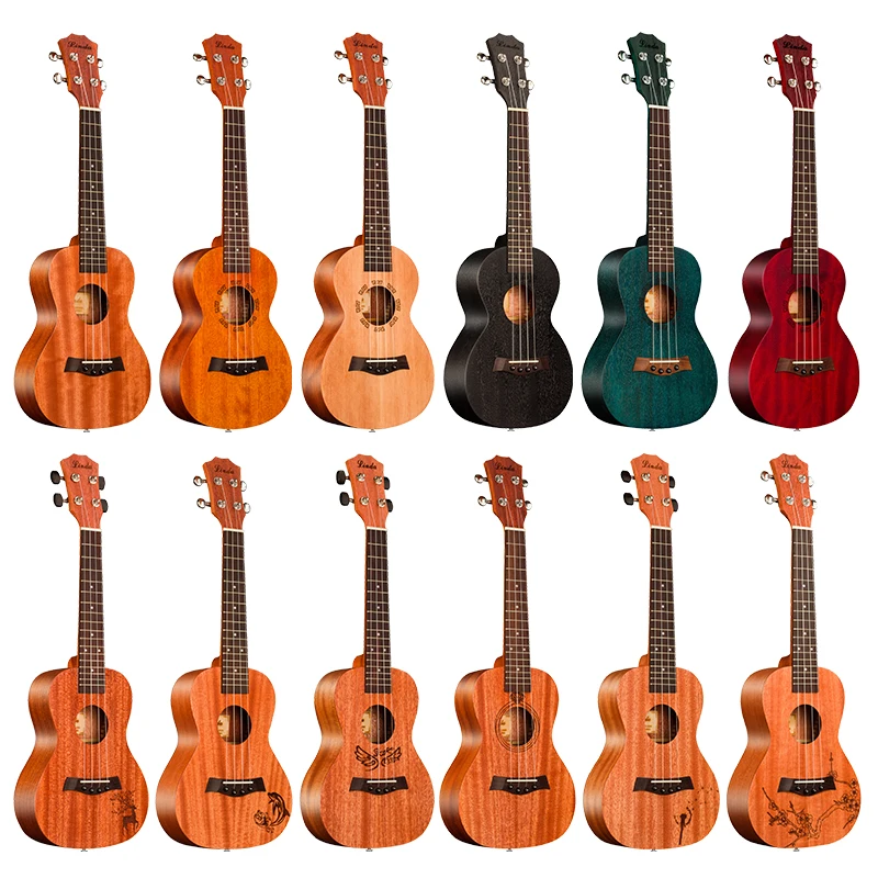 

Ukulele Concert 23''Inch Solid Mahogany Hawaii Small Mini Acoustic Guitar Sapele Rosewood For Beginners Gift Musical Instrument