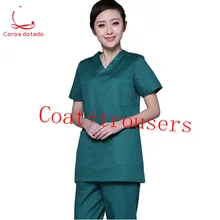 Тонкая ручная Стирка одежды для докторов, медсестер, мужчин и женщин одежда отдельные костюмы Изолированная одежда из чистого хлопка