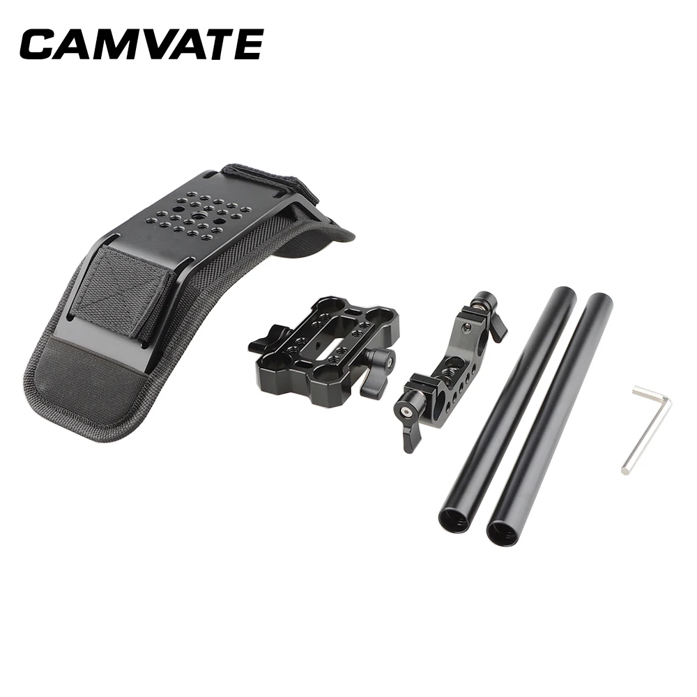 CAMVATE пены плечевая накладка с 15 мм Двойным Зажимом M12 200mm стержень для DLSR