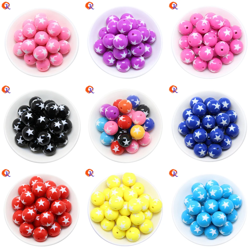 Choose Colors Fashion Bead 20mm 100pcs/lot Large Chunky Round Beads Star In Resin For DIY Jewelry Making | Украшения и аксессуары