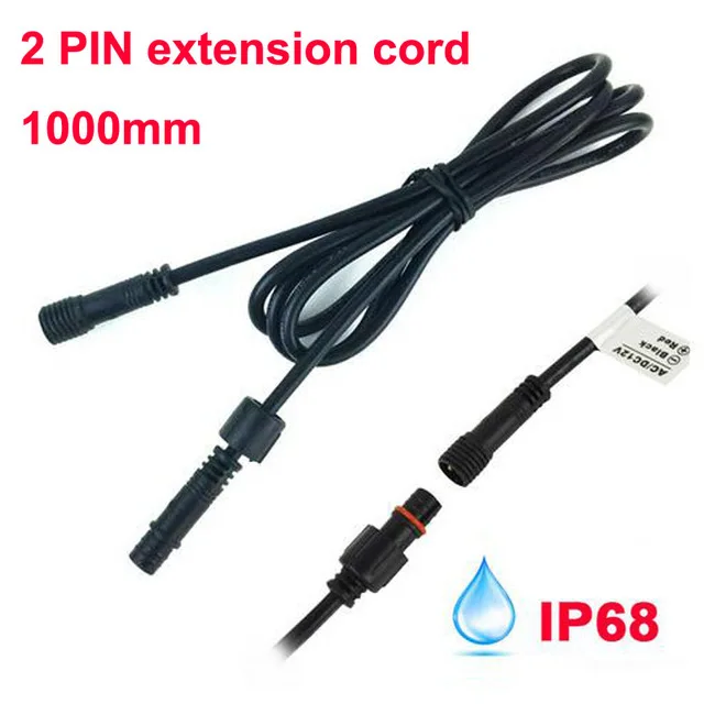 2PIN Т-типа IP67 Водонепроницаемый Удлинительный кабель подключения провода Мощность шнур для одного Цвет светодиодный свет