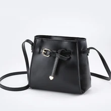 2017 bolsos de las mujeres bolsa de mensajero de la vendimia mini corbata de lazo bucket bolsas de hombro de la pu mujeres de cuero bolsos crossbody bolsas feminina