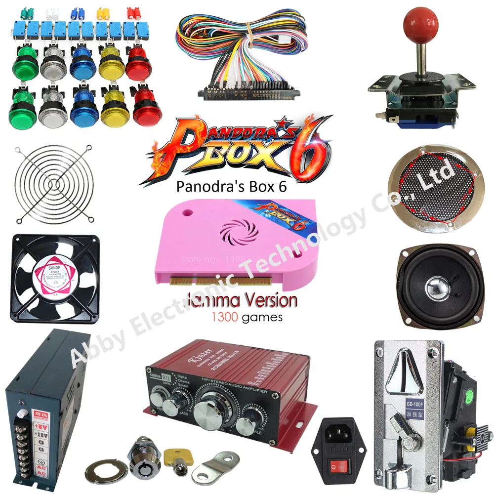 

Arcade parts Bundles kit With Pandora Box 6 Long shaft Joystick button Microswitch Jamma Harness using a arcade game machine