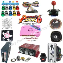 Arcade parts Bundles kit With Pandora Box 6 Long shaft Joystick button Microswitch Jamma Harness using a arcade game machine arcade parts bundles with pandora box 4s 815 in 1 arcade game board 16a power supply long shaft joystick buttons jamma harness