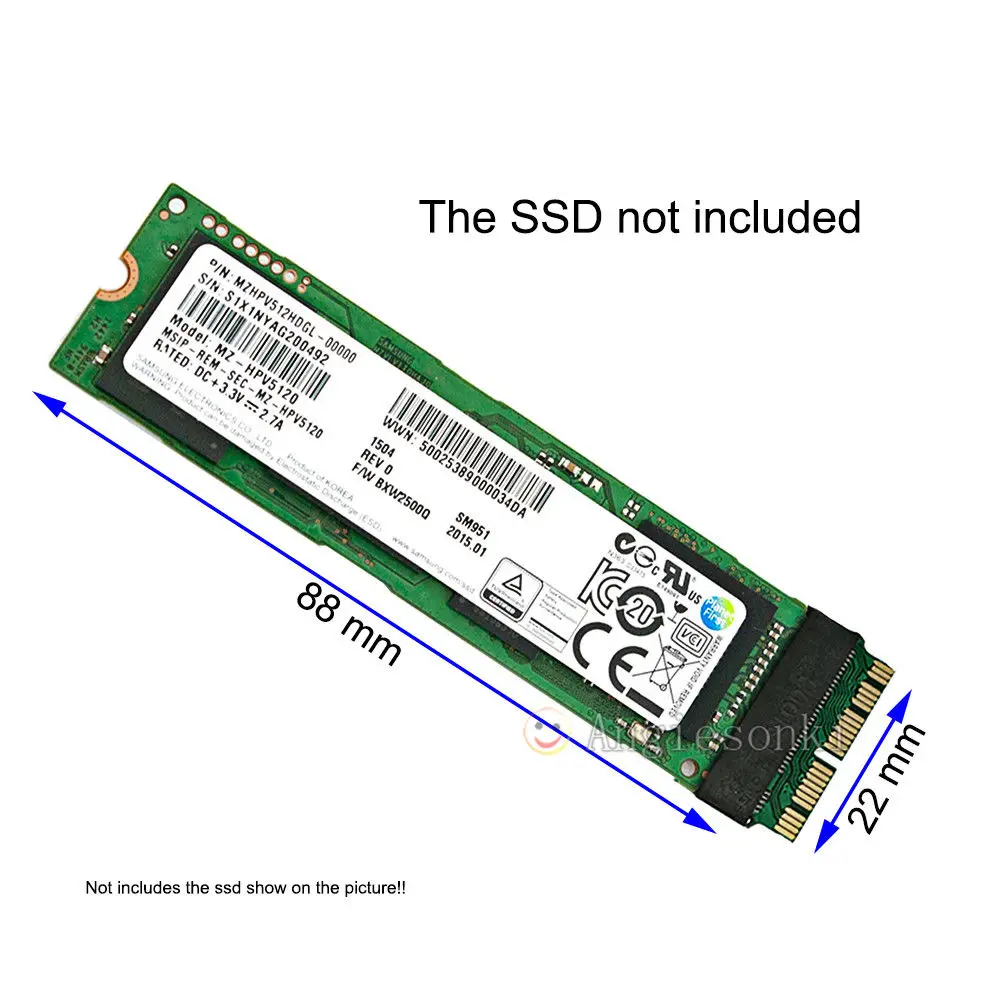 PCI E x4 M.2 NGFF к SSD адаптеру для 12 + 16pin 2013 2014 2015 Mac Book Air A1465 A1466 A1398 A1502 1x|Сетевые карты| |