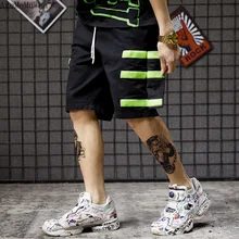 Рабочая одежда брюки камуфляж пять брюки мульти-карман липучки личность тенденция хип-хоп хип-хоп шорты мужские шорты