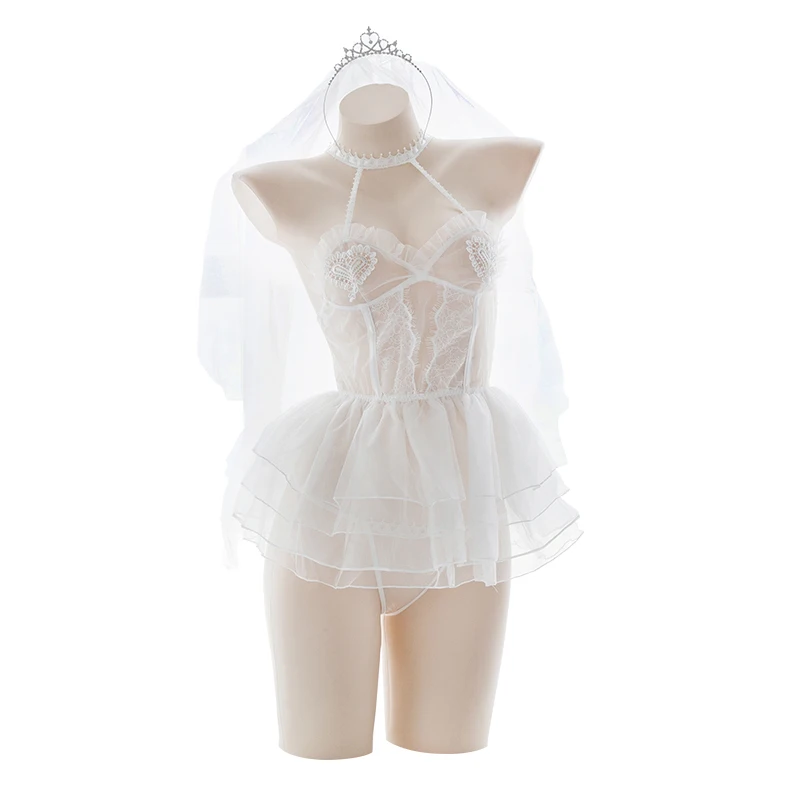  Angel Ballet Flower Marriage Women Wedding Babydolll Lingerie Lace Intimates Sexy Erotic Underwear 