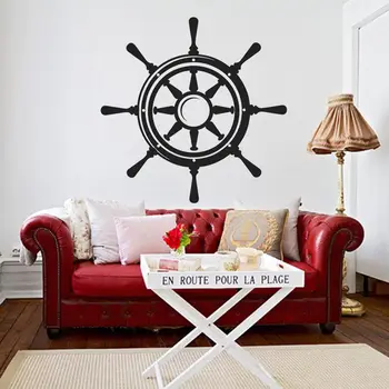 

Eco-Friendly Ship Steering Wheel Wall Sticker Nautical Living Room Wall Decor Mural Art Home Decoration Wall Paper Sticker A-114