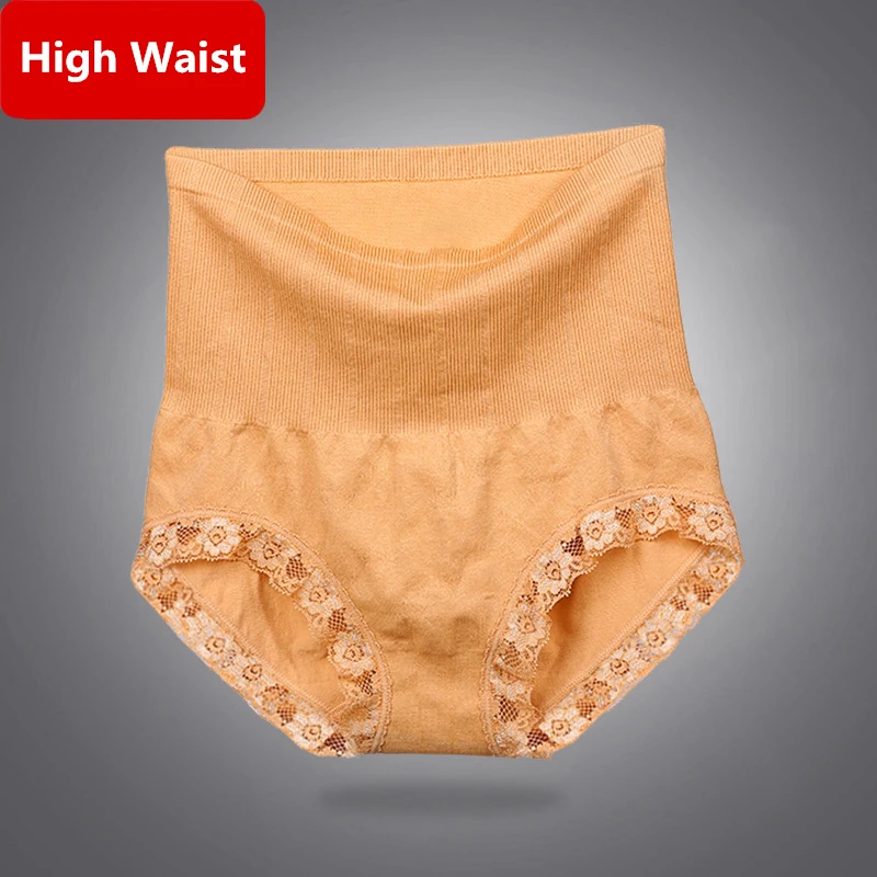 Women High Waist Panties Underwear Lace Abdomen Underwear Solid Breathable High Quality Seamless Briefs Culotte Woman Panties