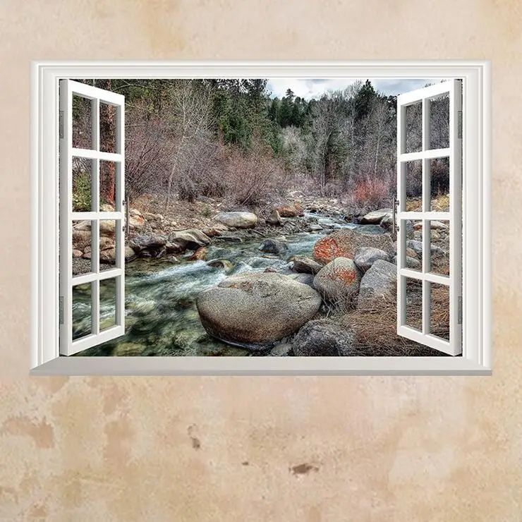 Home Decoration Decals Landscape Natural Scenery Fake Window Nature