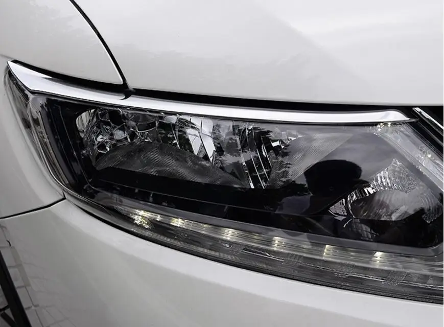 Head Light Eyebrow Cover Chrome Front Lamp Trim FOR Nissan X Trail