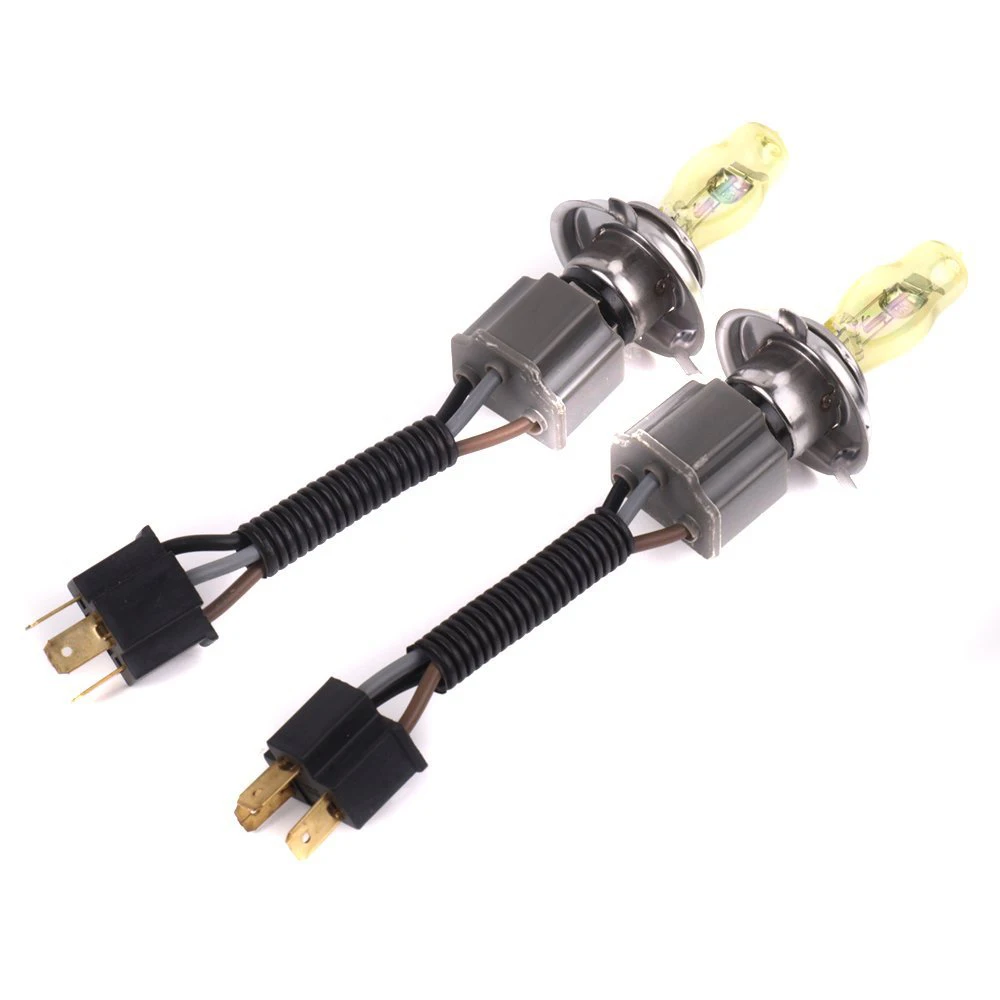 

Car-styling H4 9003 HB2 P43T 12V Gold yellow Auto Car HOD Halogen Bulbs Lamps With Harness