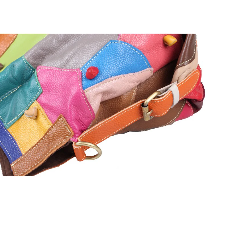 Женские сумки из натуральной кожи, Национальные Стильные Цветные Лоскутные сумки из воловьей кожи, большая сумка-тоут