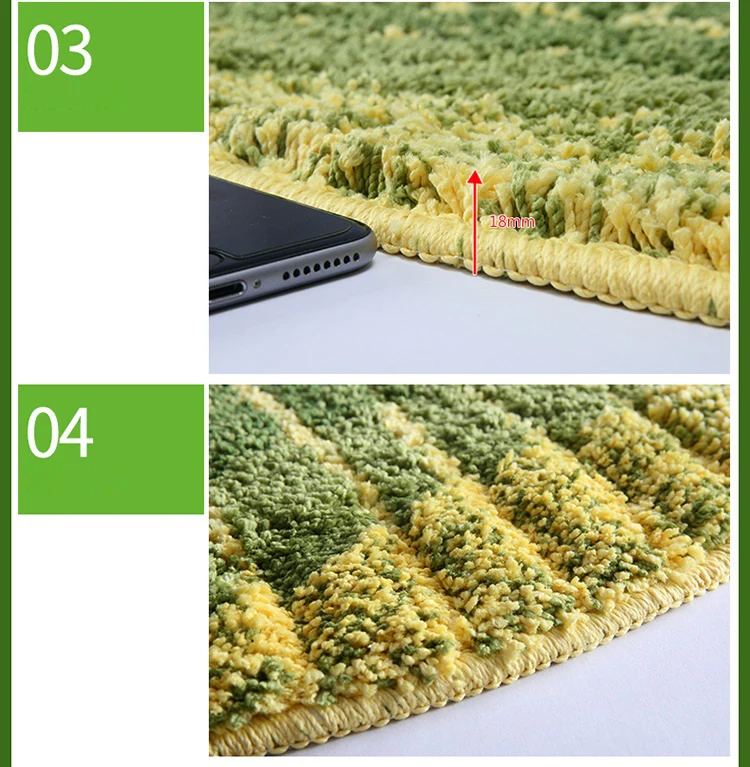 3D удобный зеленый листовой ковер для прихожей, входной коврик, зеленые листья, нескользящий коврик для кухни, коврик для спальни