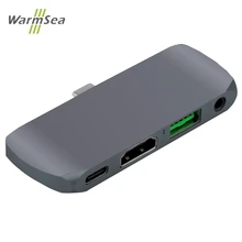 USB C концентратор для Ipad Pro USB-C адаптер с зарядка PD HDMI 4 K USB 3,0 3,5 мм аудио совместимый MacBook Pro SamsuS8 S9 S10 P20 P30