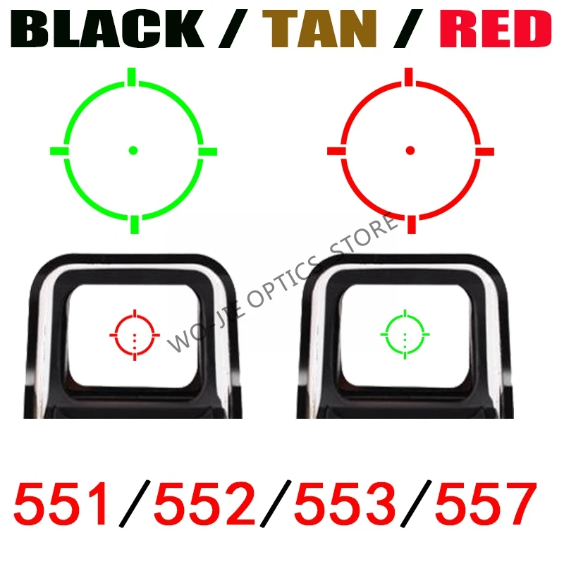 Тактический 552/551/553/557/558 коллиматорный голографический прицел Red Dot Оптический красный и зеленый свет с 20 мм Железнодорожный транспорт, цвета: красный, черный, светло-коричневый
