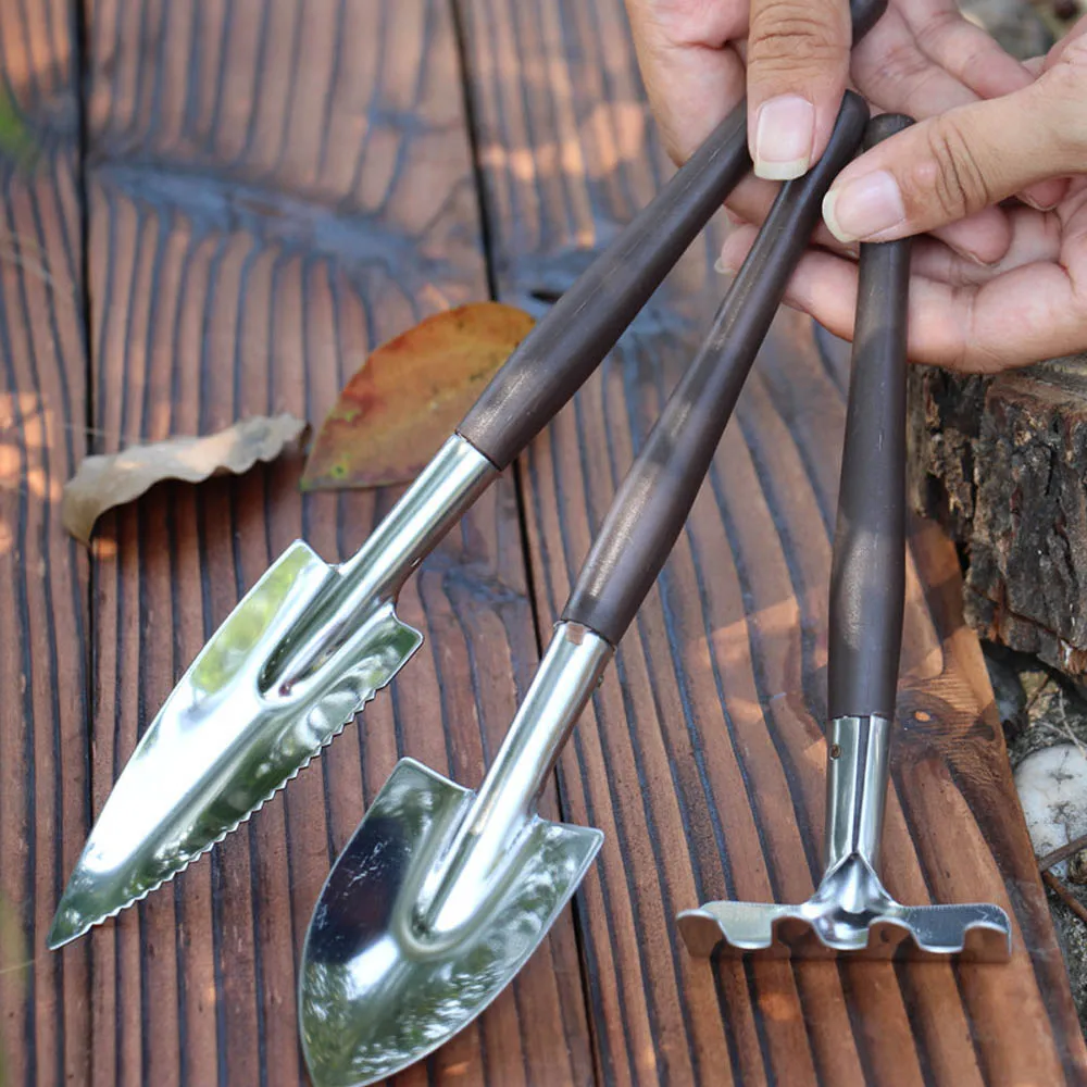 

ZJCOSTOL Mini Garden Tool Sets stainless steel Pine Soil Spade And Shovel Shovel Rake Spade Bonsai Flowers Potted Plant Tools