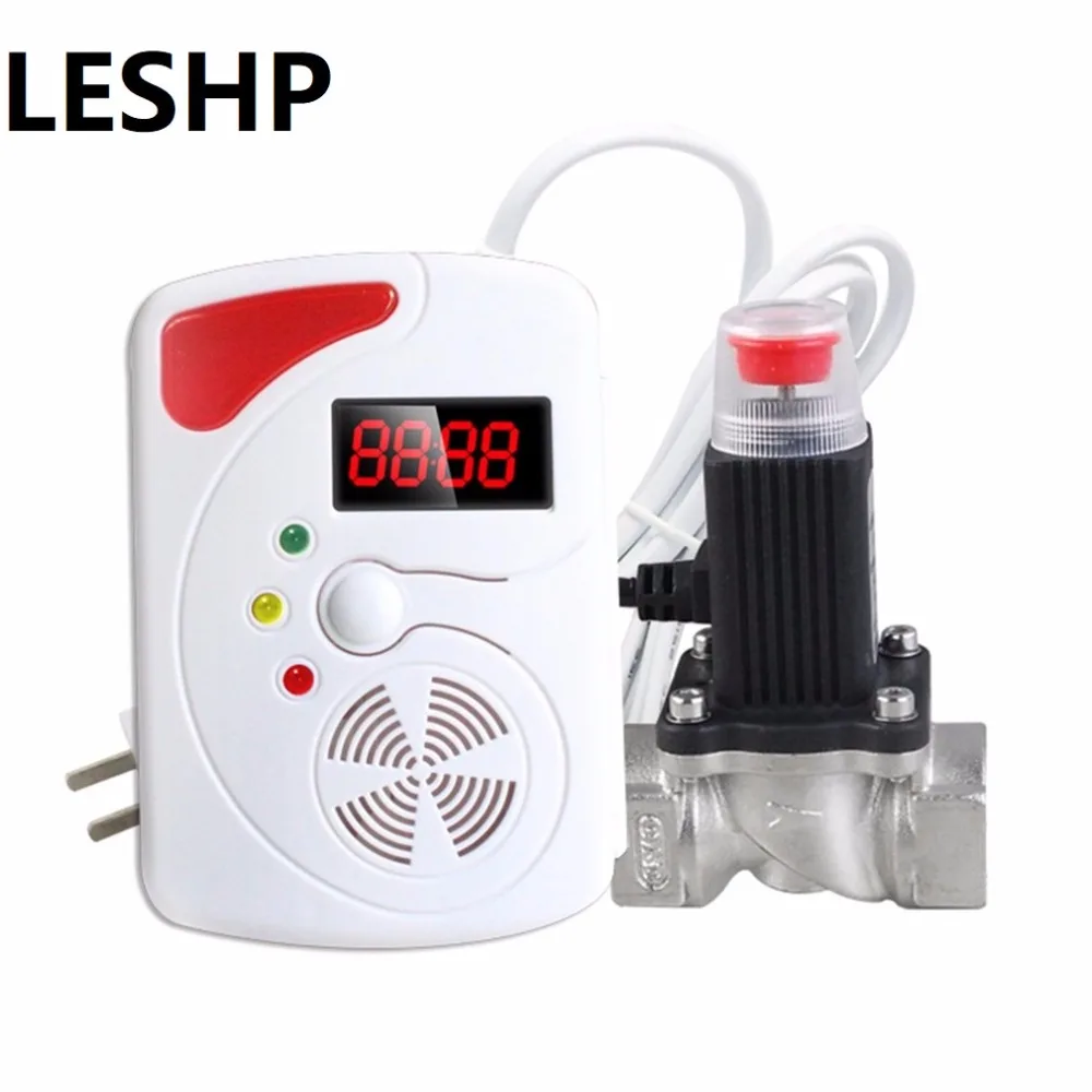 LESHP 433 МГц Высокая чувствительность Смарт Голос утечки газа детектор цифровой дисплей LPG детектор дома сенсорная Аварийная сигнализация