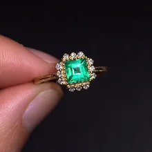 CQT Fine Jewelry G18k Rings Real Diamonds 18K Gold Natural Emerald 0.85ct Gemstones Female Wedding Rings for women Fine Ring CQT Fine Jewelry G18k Rings Real Diamonds 18K Gold Natural Emerald 0.85ct Gemstones Female Wedding Rings for women Fine Ring