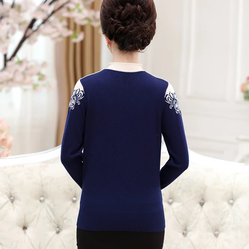 Goede 2017 top kwaliteit Kasjmier Vrouwen trui vrouwelijke plus size borduren diamanten bezaaid Kerst trui Oude moeder pullover