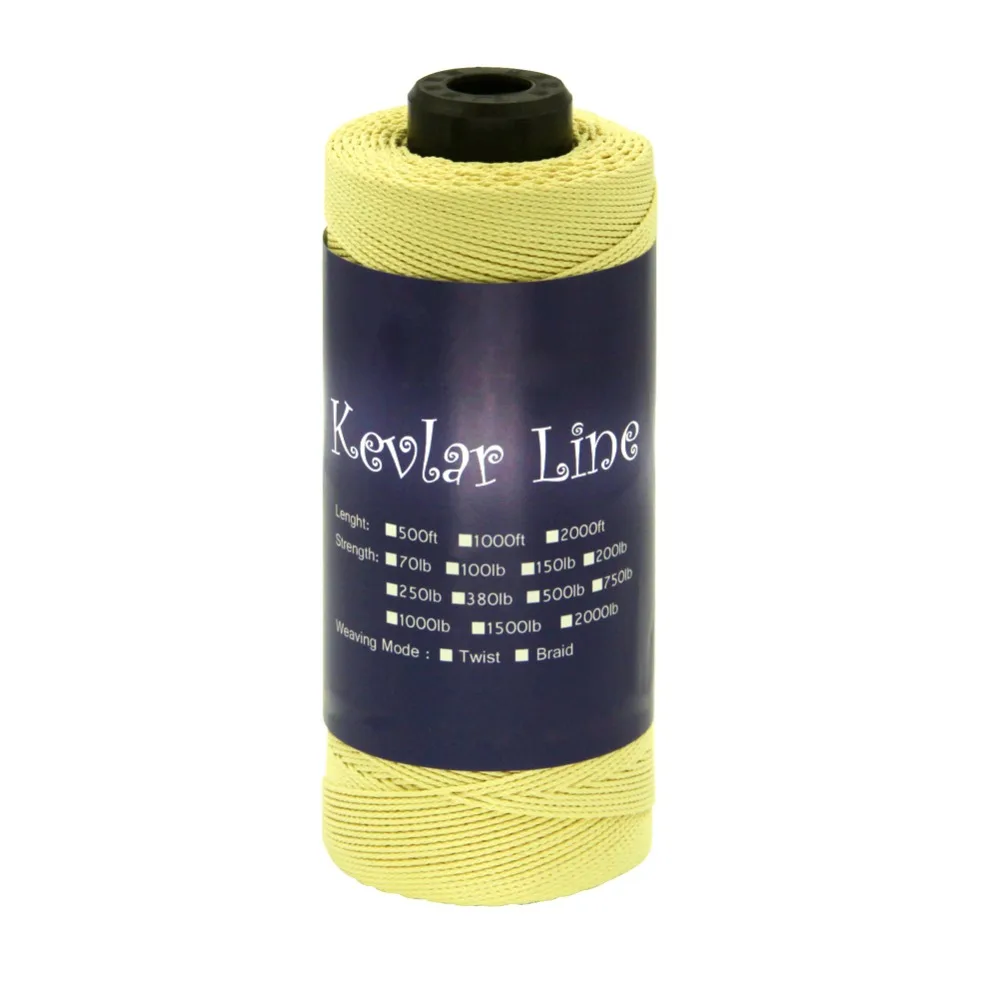 

100lb-2000lb Braided Strong Kevlar Kite Line for Fishing Outdoor Camping Hiking Hunting Mooring Firefighting Cord