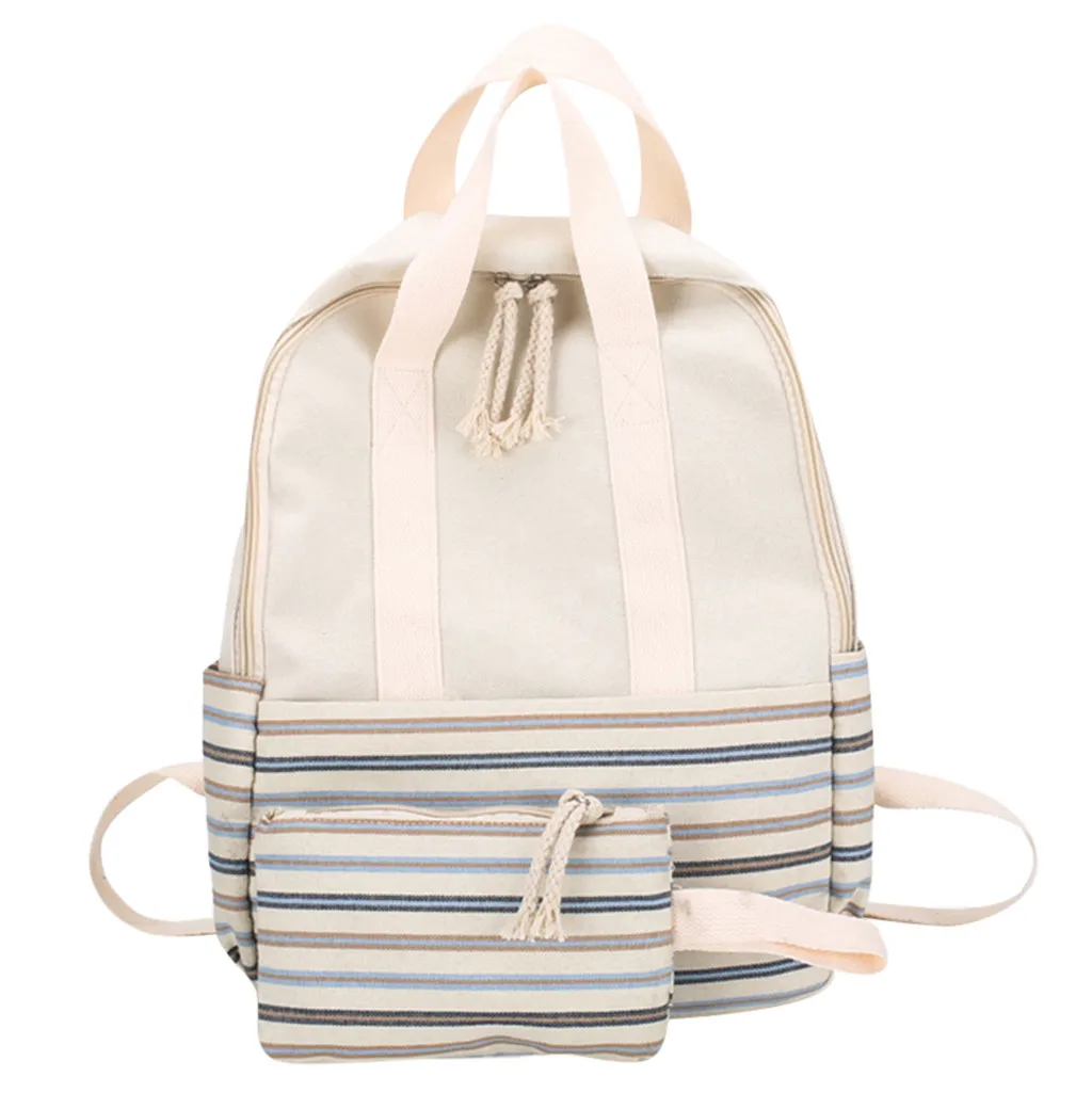 

Backpack Travel Women Trendy Fresh Stripe Backpack Ladies Large Capacity Campus Style fashion Backpack Schoolbag bag backpack