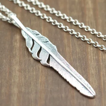 

Vintage Thai Silver Indian Style Takahashi Goro Pendant Men And Women S925 Sterling Silver Feather Pendant