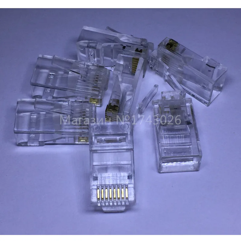 High Quality 100PCS Crystal RJ45 Pack Plug Cat5 Rj 45 CAT5 Modular Plug Lan Network Connector