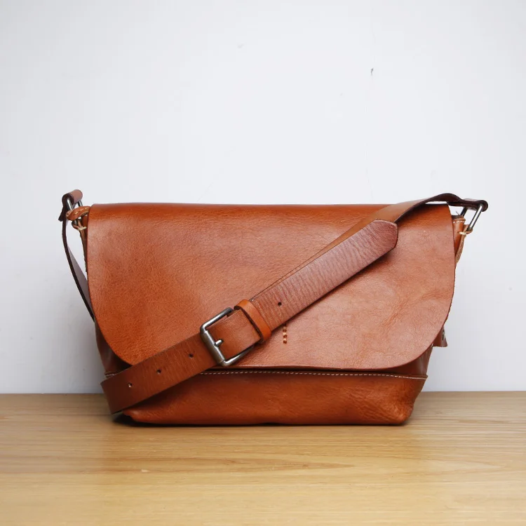

LAN men's leather canvas crossboday bag cow leather should bag fashion multi function bag